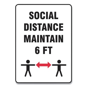 GN1 MGNF549VPESP 10 in. x 14 in. Social Distance Wall Sign - White (10/Pack)