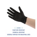 Disposable Gloves | Boardwalk 396XSBXA 396 Series 9.5 in. Long 4.4 mil. Thick Powder-Free Disposable General-Purpose Nitrile Gloves - X-Small Black (100/Box) image number 7