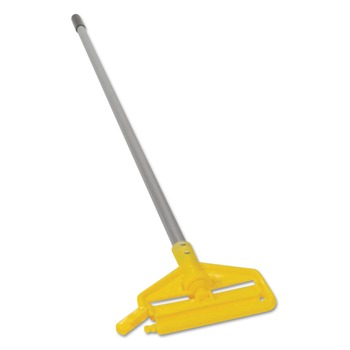 Rubbermaid Commercial FGH136000000 1 in. x 60 in. Invader Aluminum Side-Gate Wet-Mop Handle - Gray/Yellow