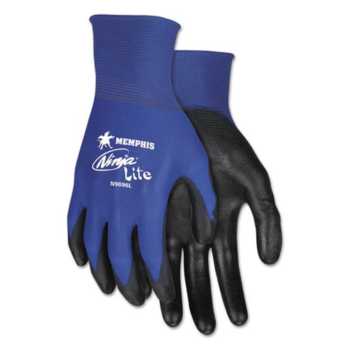 Disposable Gloves | MCR Safety N9696L Ultra Tech TaCartonile Dexterity Work Gloves - Large Blue/Black (1-Dozen) image number 0
