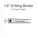 Just Launched | Cardinal 10311 Premier Easy Open 1-1/2 in. Capacity 11 in. x 8-1/2 in. 3 Ring ClearVue Locking Slant-D Ring Binder - Black image number 1