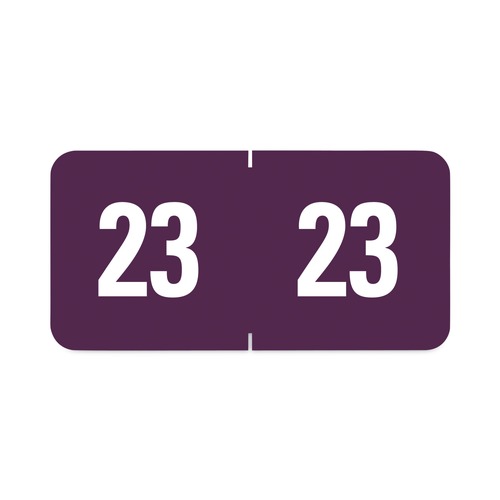 Back to School Sale | Smead 67923 0.5 in. x 1 in. Yearly End Tab 23 File Folder Labels - Purple (250/Pack) image number 0