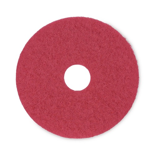 Cleaning & Janitorial Accessories | Boardwalk BWK4015RED 15 in. Diameter Buffing Floor Pads - Red (5/Carton) image number 0