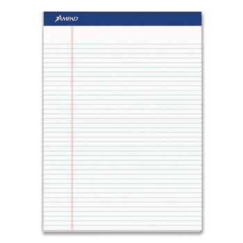 Ampad 20-322 8.5 in. x 11.75 in. Narrow Ruled Perforated Writing Pads - White (1-Dozen)