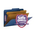 File Folders | Smead 19035 Six SafeSHIELD Fasteners 2 Dividers Legal Size Six-Section Pressboard Top Tab Classification Folders - Dark Blue (10/Box) image number 5