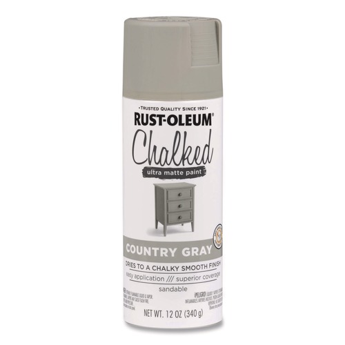 Painting | Rust-Oleum 302593 12 oz Ultra Matte Chalked Paint - Matte Country Gray image number 0