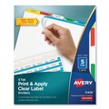 Just Launched | Avery 11418 Index Maker 11 in. x 8.5 in. 5-Tab Traditional Color Print and Apply Clear Label Dividers - Assorted (5/Pack) image number 0