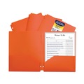 File Folders | C-Line 33932 11 in. x 8.5 in. 3-Hole Punch Two-Pocket Heavyweight Poly Portfolio Folder - Orange (25/Box) image number 2