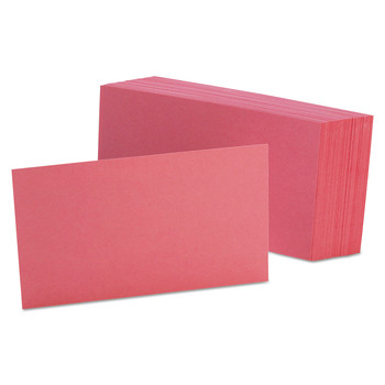 FLASH CARDS | Oxford 7320 CHE 3 in. x 5 in. Unruled Index Cards - Cherry (100/Pack)