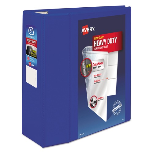 Binders | Avery 79817 Heavy-Duty 5-in. Capacity 11 in. x 8.5 in. 3-Ring View Binder with DuraHinge and Locking One Touch EZD Rings - Pacific Blue image number 0