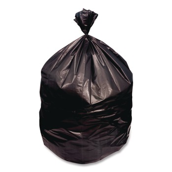 Heritage Z6640VK R01 High-Density Waste Can Liners 33 gal 16 mic 33 x 40 Black Roll (250/Carton)
