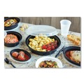 Food Service | Pactiv Corp. OC06B Newspring VERSAtainer 5.7 in. x 4 in. x 1.1 in. 6 oz. Plastic Microwavable Containers - Oval Black/Clear (150/Carton) image number 3