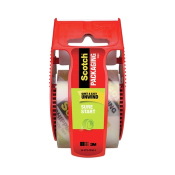 Scotch 145 Sure Start 1.88 in. x 22.2 yards 1.5 in. Core Packaging Tape with Dispenser - Clear (1-Roll)