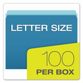 File Folders | Pendaflex 152 BLU Letter Size Straight Tabs Colored File Folders - Blue/Light Blue (100/Box) image number 3