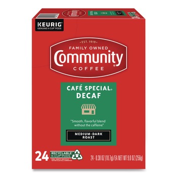 PRODUCTS | Community Coffee 5000374327 Coffee K-Cups - Cafe Special Decaf (24/Box)