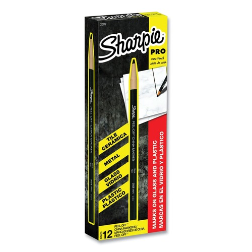 Washable Markers | Sharpie 2089 Peel-Off China Markers - Black (1-Dozen) image number 0