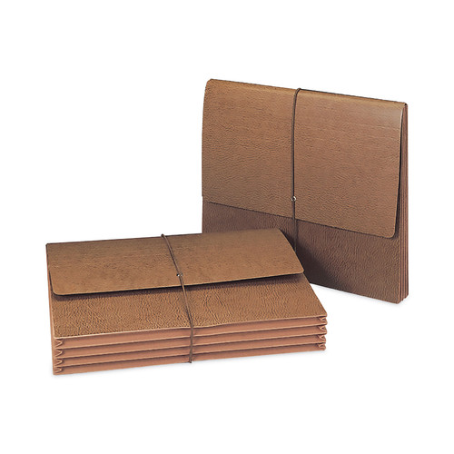 File Folders | Smead 71453 3.5 in. Expansion Letter Size 1 Section Elastic Cord Closure Classic Expanding Wallets with Tear-Resistant Gussets - Redrope image number 0