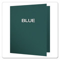 File Folders | Oxford 78502 Earthwise by Oxford 11 in. x 8.5 in. 100-Sheet Capacity 100 Percent Recycled Paper Twin-Pocket Portfolio - Blue (25/Box) image number 2