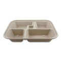 Food Trays, Containers, and Lids | World Centric TR-SC-BB-LFS 5-Compartment 12 in. x 9.5 in. x 2 in. Bento Box Paper Fiber Containers - Natural (300/Carton) image number 0