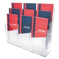 Desk Shelves | Deflecto 47631 14 in. x 3.5 in. x 11.5 in. 3-Tier Document Organizer with 6 Removable Dividers - Clear image number 3