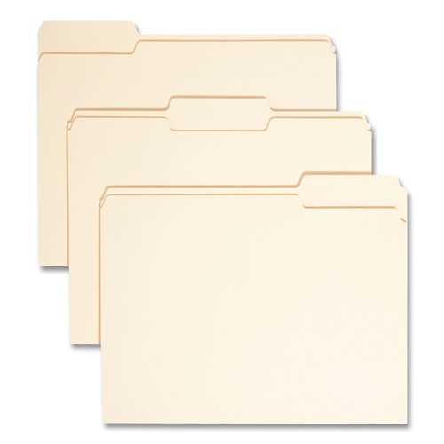 File Folders | Smead 10338 0.75 in. Expansion 1/3-Cut Top Tab File Folders with Antimicrobial Product Protection - Letter/Manila (100/Box) image number 0