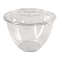 Bowls and Plates | Eco-Products EP-SB48 48 oz. Renewable and Compostable Plastic Salad Bowls with Lids - Clear (150/Carton) image number 0
