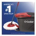 Mops | O-Cedar 148473EA 51 in. Adjustable Handle EZWring Spin Mop System - White Microfiber Head, Red/Gray Handle image number 1