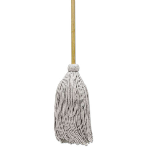 Mops | Boardwalk BWKCD50032S 50 in. Wood Handle No. 32 Cotton Deck Mop - White (6/Carton) image number 0