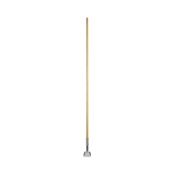 Boardwalk BWK1490 1 in. x 60 in. Lacquered Wood Swivel Head Clip-On Dust Mop Handle - Natural