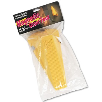  | Master Caster 00967 Giant Foot 3.5 in. W x 6.75 in. D x 2 in. H No-Slip Rubber Wedge Magnetic Doorstop - Yellow
