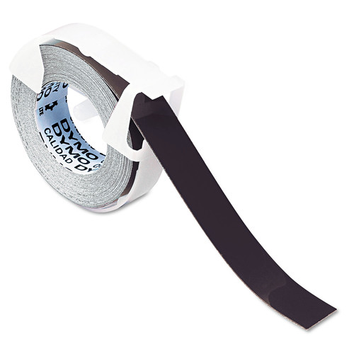 Labels | DYMO 520109 0.37 in. x 9.8 ft. Self-Adhesive Glossy Labeling Tape for Embossers - Black (1-Roll) image number 0