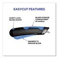 Box Cutters & Utility Knives | Cosco 091508 Easycut 6 in. Plastic Handle Cutter Knife with Self-Retracting Safety-Tipped Blade - Black/Blue image number 4