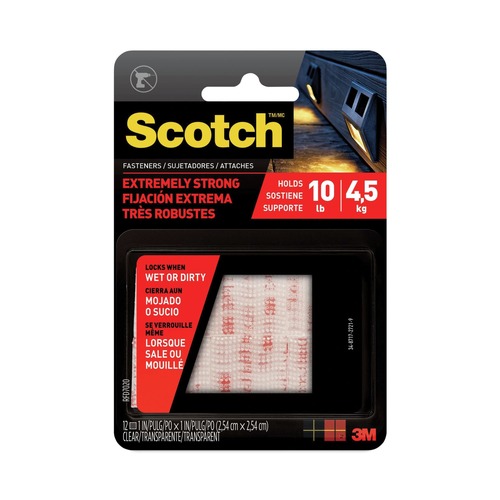 Labels | Scotch RFD7020 1 in. x 1 in. Extreme Fasteners - White (6/Pack) image number 0