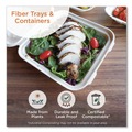 Food Trays, Containers, and Lids | World Centric TRSC2SLLF 8.2 in. x 5.7 in. x 0.7 in. PLA Lined PFAS-Free Paper Fiber Trays - Natural (500/Carton) image number 2