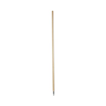 Boardwalk BWK138 1.13 in. x 60 in. Metal Tip Threaded Hardwood Broom Handle - Natural