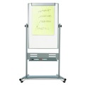 White Boards | MasterVision QR5203 35.4 in. x 47.2 in. 80 in. Tall Vertical Orientation Revolver  - Silver Aluminum Frame image number 3