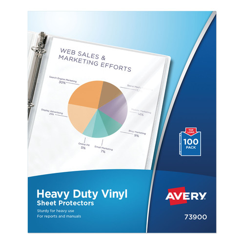Sheet Protectors | Avery 73900 Letter Size Heavy Gauge Top-Load Vinyl Sheet Protectors - Clear (100/Box) image number 0