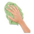 Cleaning Cloths | Boardwalk BWK12GRECLOTH 12 in. x 12 in. Microfiber Cloths - Green (12/Pack) image number 3