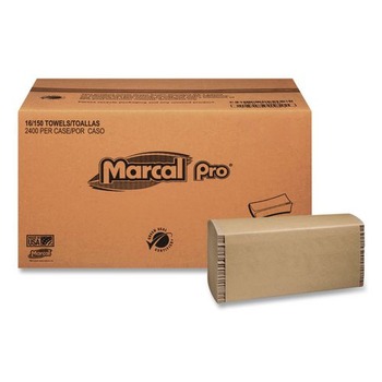 PRODUCTS | Marcal PRO P200N 9 1/4 in. x 9 1/2 in. 100% Recycled Multi-Fold Paper Towels - Natural (4000/Carton)
