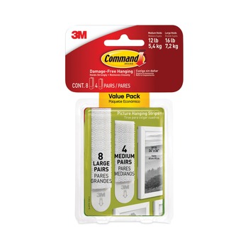 OFFICE AND OFFICE SUPPLIES | Command 17209ES Value Pack Removable Picture Hanging Strips - Small/Medium/Large White (24/Pack)