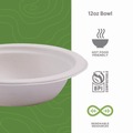  | Eco-Products EP-BL12 12 oz. Renewable Sugarcane Bowls - Natural White (20/Carton) image number 3