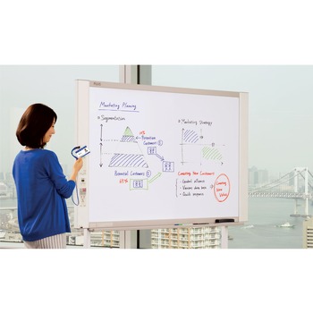 BULLETIN BOARDS | PLUS 428-292 Email-Capable Copyboard 58.3-in x 39.4-in White Surface Light Gray Metal/Plastic Frame
