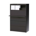 Office Filing Cabinets & Shelves | Hirsh Industries 16068 36 in. x 18.62 in. x 67.62 in. 5 Letter/Legal/A4-Size File Drawers Lateral File Cabinet - Charcoal image number 0