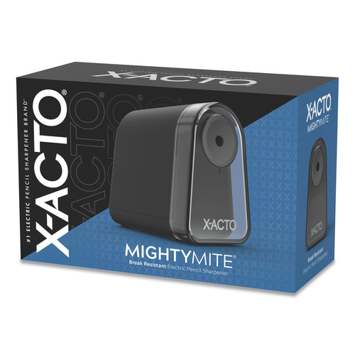 Pencil Sharpeners | X-ACTO 19501X 3.5 in. x 5.5 in. x 4.5 in. AC-Powered Mighty Mite Home Office Electric Pencil Sharpener - Black/Gray/Smoke image number 0