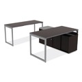 Office Filing Cabinets & Shelves | Alera ALELS583020ES Open Office Desk Series 29.5 x 19.13 x 22.88 Legal/Letter Low File 2-Drawer Cabinet Credenza - Espresso image number 2