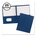 File Folders | Avery 47975 0.5 in. Capacity 11 in. x 8.5 in. Prong Fastener Two-Pocket Folder - Dark Blue (25/Box) image number 0