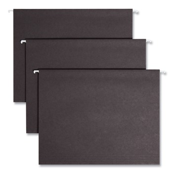 Smead 64062 1/5 Cut Tab Letter Size Colored Hanging File Folders - Black (25/Box)