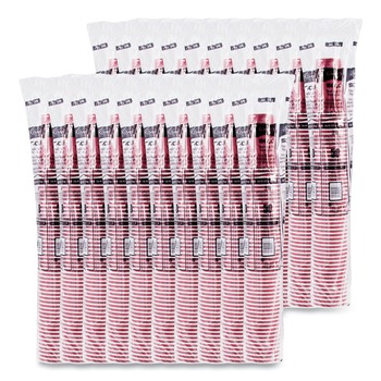 SOLO 316SI-0041 16 oz. Paper Hot Drink Cups in Bistro Design - Maroon (1000/Carton)