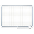 White Boards | MasterVision MA0592830 48 in. x 36 in. 1 in. x 2 in. Cells Gridded Magnetic Steel Dry Erase Project Planning Board - White Surface/Satin Aluminum Frame image number 0