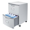 Office Filing Cabinets & Shelves | Storex 61310B01C 14.75 in. x 18.25 in. x 26 in. 2 Legal/Letter-Size File Drawers Mobile Filing Cabinet - Gray image number 4